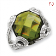 Sterling Silver Green CZ Ring