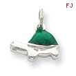 Sterling Silver Green Enameled Turtle