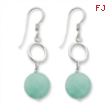 Sterling Silver Green Jade Earrings