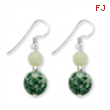 Sterling Silver Green Moss Agate/Green Quartz Earring