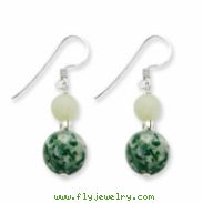 Sterling Silver Green Moss Agate/Green Quartz Earring