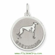 Sterling Silver Greyhound Disc Charm