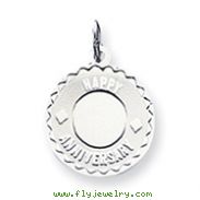 Sterling Silver Happy Anniversary Disc Charm