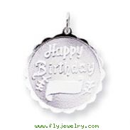 Sterling Silver Happy Birthday Disc Charm