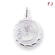 Sterling Silver Happy Birthday Disc Charm