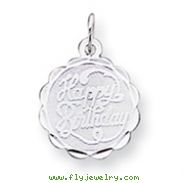 Sterling Silver Happy Birthday Disc Charm