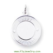 Sterling Silver Happy Birthday Disc Charm