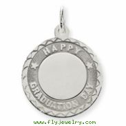 Sterling Silver Happy Graduation Disc Charm