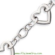 Sterling Silver Heart And Circle Link Bracelet