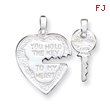 Sterling Silver Heart and Key Charms