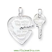 Sterling Silver Heart and Key Charms