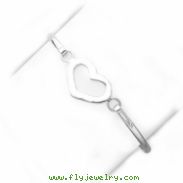 Sterling Silver Heart Bangle Bracelet