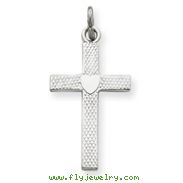 Sterling Silver Heart Cross Charm