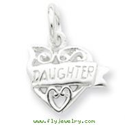 Sterling Silver Heart Daughter Charm