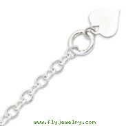 Sterling Silver Heart Disc Toggle Bracelet