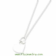 Sterling Silver Heart Holding Heart Necklace chain