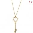 Sterling Silver Heart Key Pendant