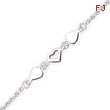 Sterling Silver Heart Link Anklet