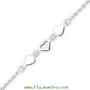 Sterling Silver Heart Link Anklet