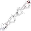 Sterling Silver Heart Link Bracelet