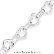 Sterling Silver Heart Link Bracelet