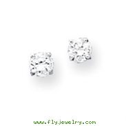 Sterling Silver Heart Shape CZ Earrings