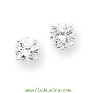 Sterling Silver Heart Shape CZ Earrings