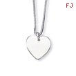 Sterling Silver Heart With 18