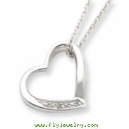 Sterling Silver Heart with Diamond Necklace chain