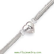 Sterling Silver Heart With Love Bracelet