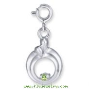 Sterling Silver Hearts Of Promise Created August Olive Alpanite Birthstone Charm