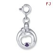 Sterling Silver Hearts of Promise Created February Amethyst Birthstone Charm