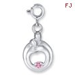 Sterling Silver Hearts of Promise October Pink Cubic Zirconia Birthstone Charm