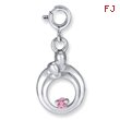 Sterling Silver Hearts of Promise October Pink Cubic Zirconia Birthstone Charm