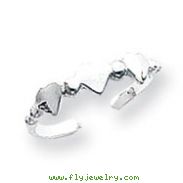 Sterling Silver Hearts Toe Ring