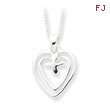 Sterling Silver Hearts With Dove Necklace