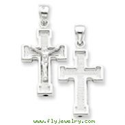 Sterling Silver Hollow Latin Crucifix Pendant