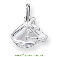 Sterling Silver Horse Head With Bridle Charm