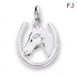 Sterling Silver Horseshoe w/ Horse Head Pendant