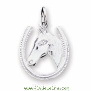 Sterling Silver Horseshoe w/ Horse Head Pendant