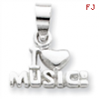 Sterling Silver I Love Music Pendant