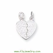 Sterling Silver I Love You 2-piece break apart Heart Charm