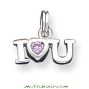 Sterling Silver I Love You Charm