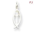 Sterling Silver Ichthus Fish Cross Charm