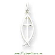 Sterling Silver Ichthus Fish Cross Charm