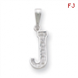 Sterling Silver Initial J Charm