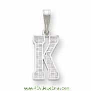 Sterling Silver Initial K Charm