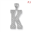 Sterling Silver Initial K Charm