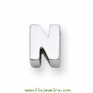 Sterling Silver Initial Slide  N