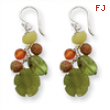 Sterling Silver Jade/Unikite/Peridot/Aventurine/Carnelian Earrings